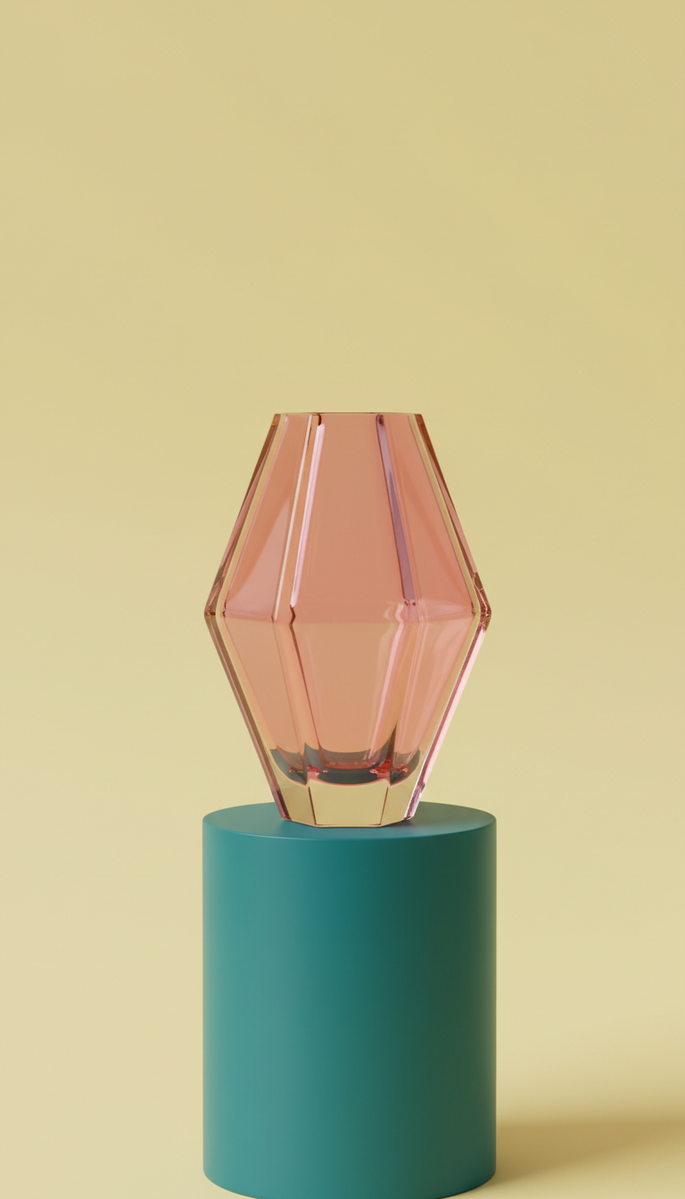 Sculptural Glass Vase With Iridescent Finish
