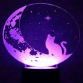 Cat on the Moon 3D Optical Illusion Night Lamp