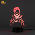 Custom Barber Shop Name Salon Man 3D Illusion Lamp