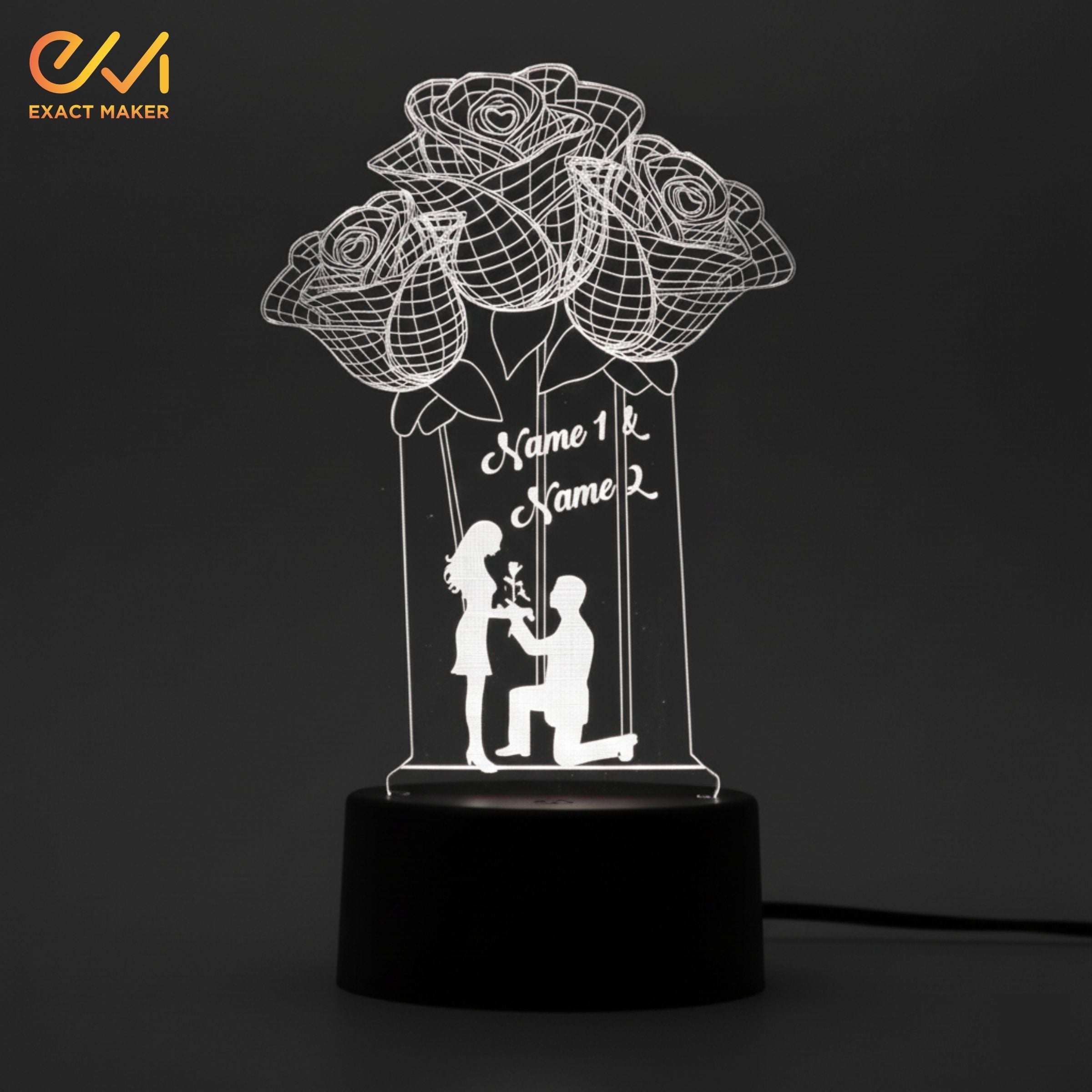 Beautiful FLOWER Shape 3D illusion Night Lamp