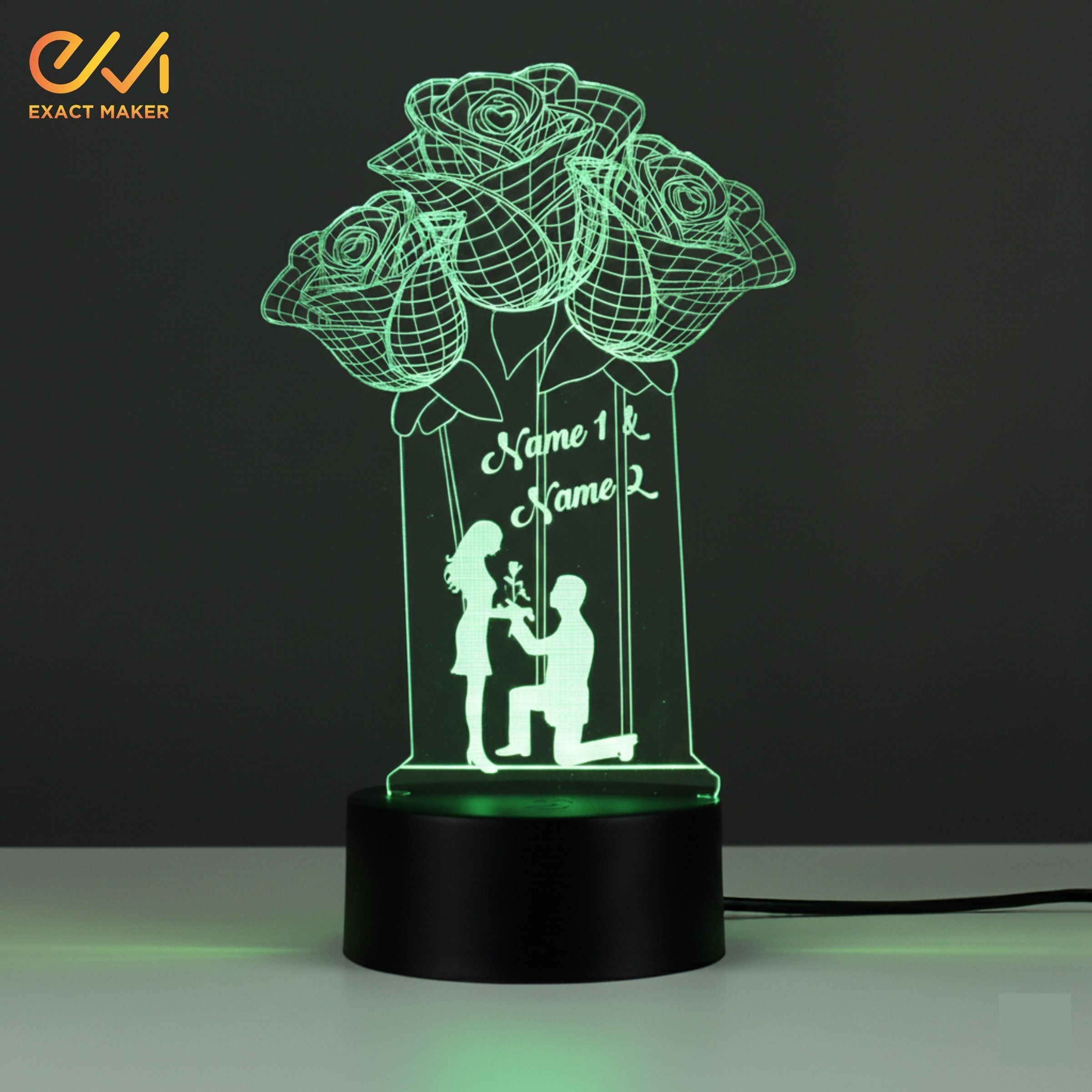 Beautiful FLOWER Shape 3D illusion Night Lamp