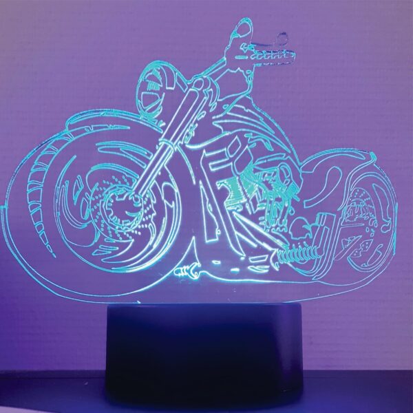 Creative Motorbike 3D Illusion Lamp Bedside Table Tamp