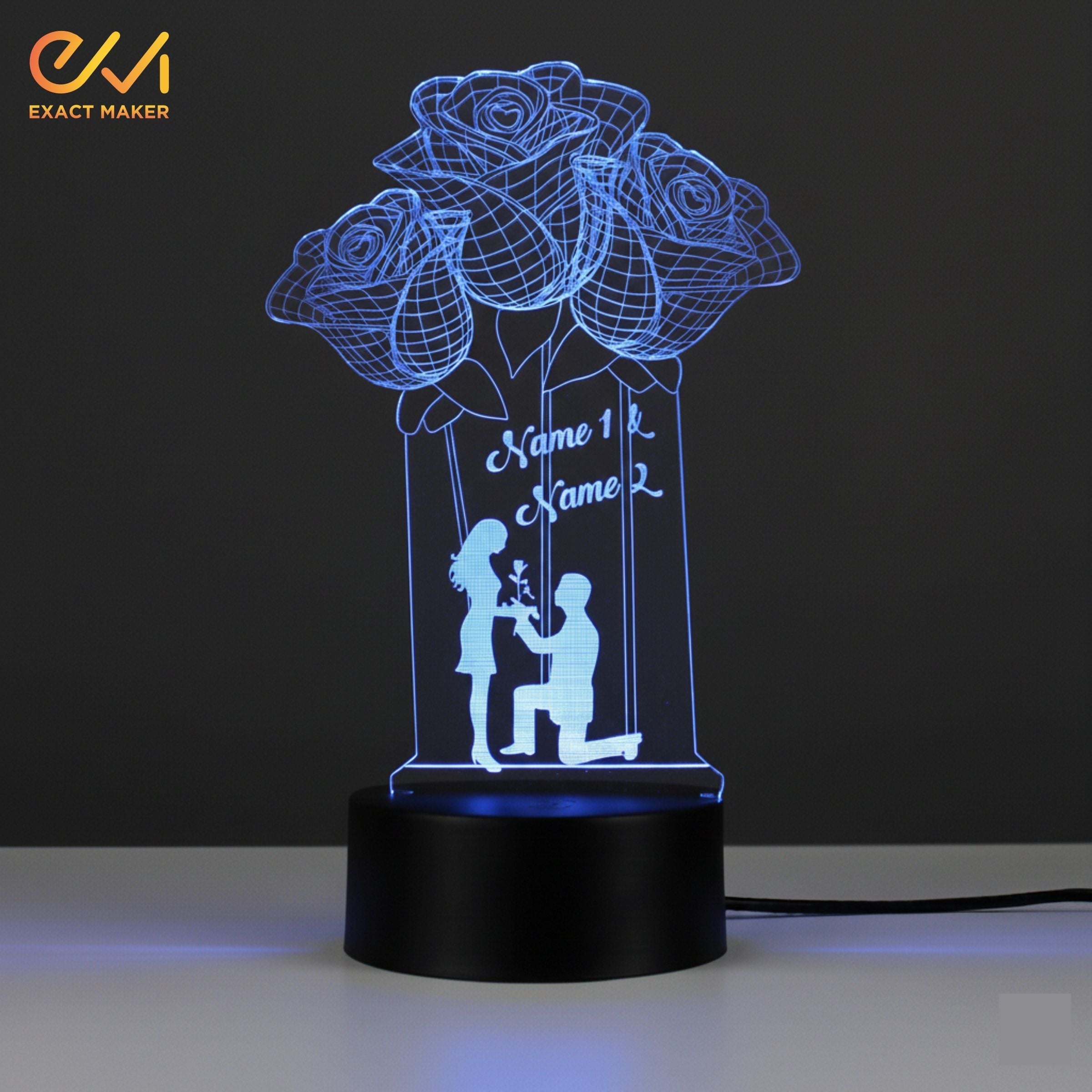 Beautiful FLOWER Shape 3D illusion Night Lamp
