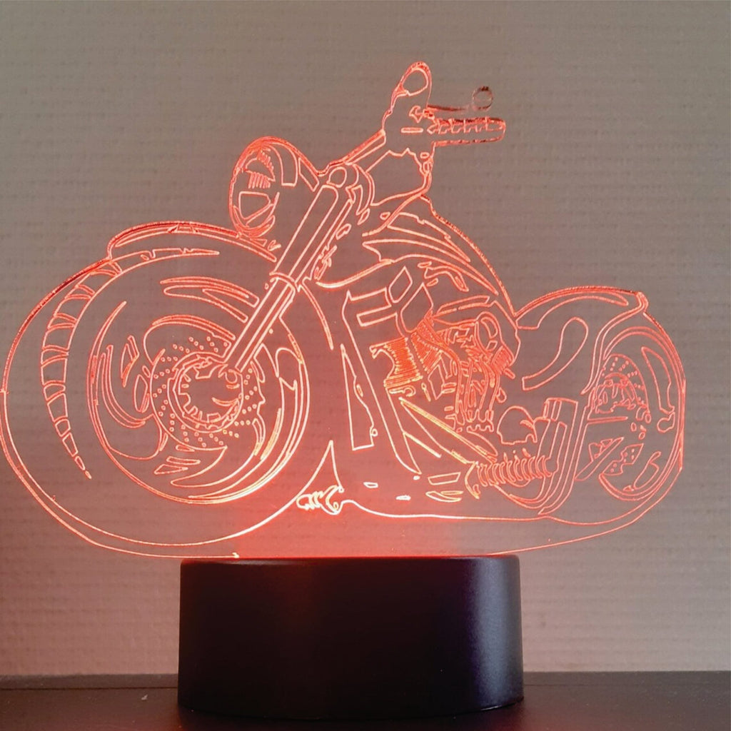 Creative Motorbike 3D Illusion Lamp Bedside Table Tamp