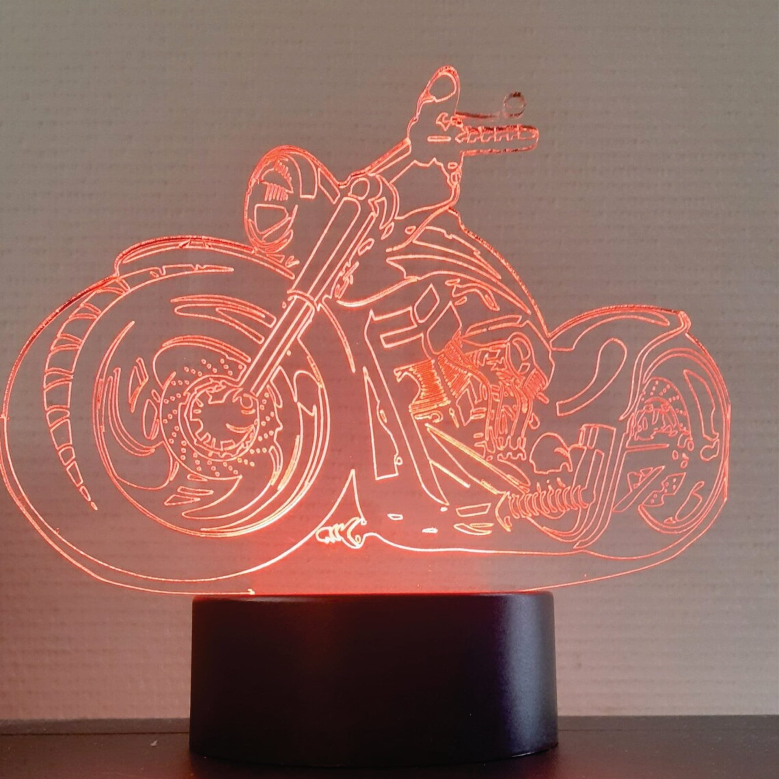 Creative Motorbike 3D Illusion Lamp Bedside Table Tamp
