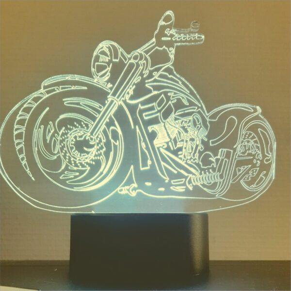 Creative Motorbike 3D Illusion Lamp Bedside Table Tamp