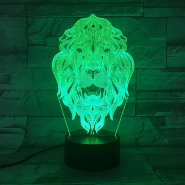 Lion Face 3D Illusion Night LED Lamp