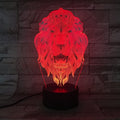 Lion Face 3D Illusion Night LED Lamp
