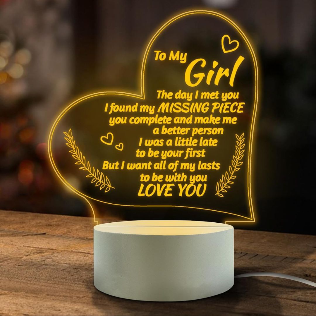 I Love You’ Gift for Her, 3D illusion Night Lamp