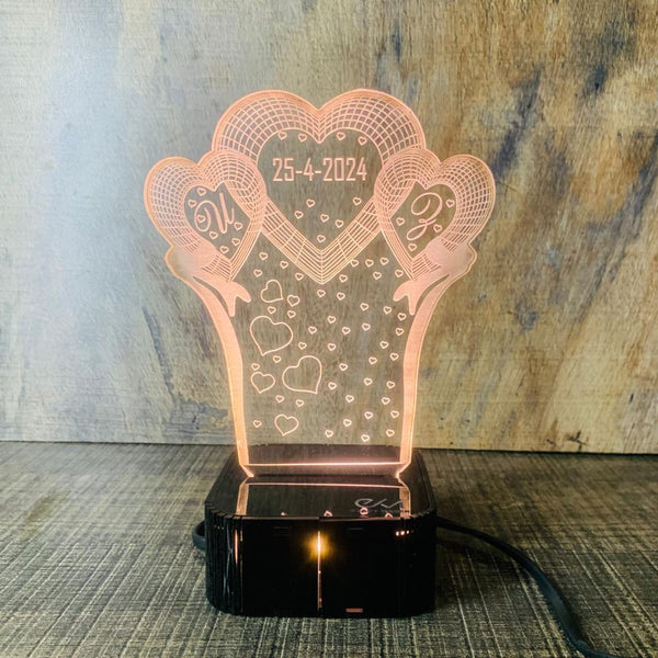 Customize Anniversary 3D illusion Lamp, 3D Light Lamp