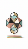 Geometric Metal Wall Art in Polished Brass
