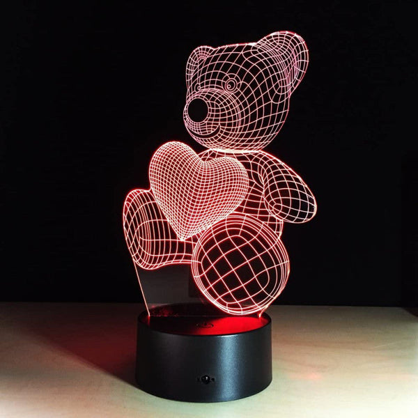 Teddy Bear Lights 3D Illusion Night Lamp