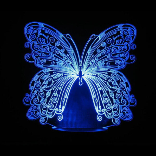 Creative Butterfly 3D Optical Illusion Night Lamp