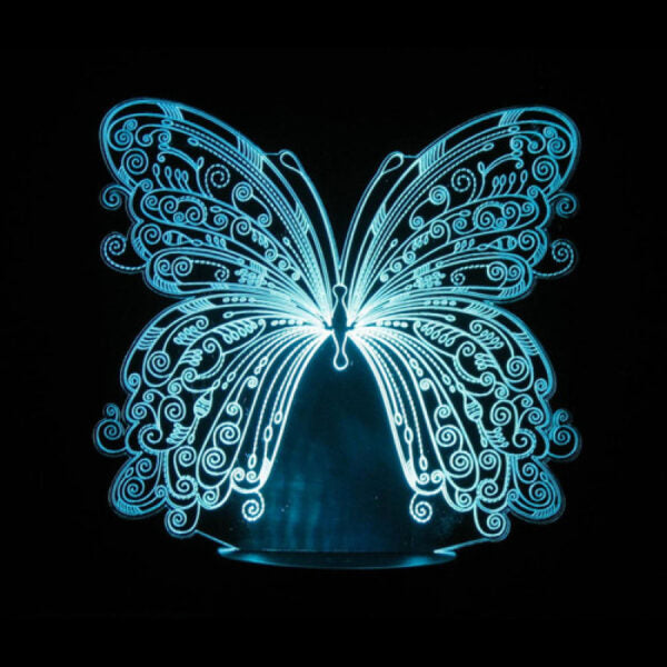 Creative Butterfly 3D Optical Illusion Night Lamp