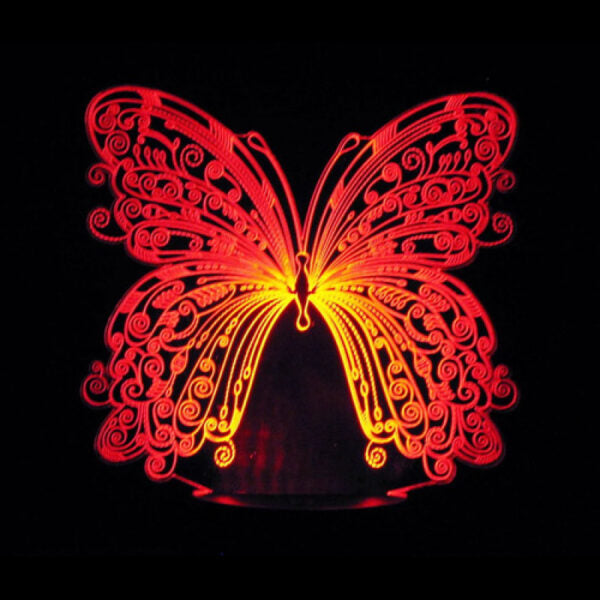Creative Butterfly 3D Optical Illusion Night Lamp