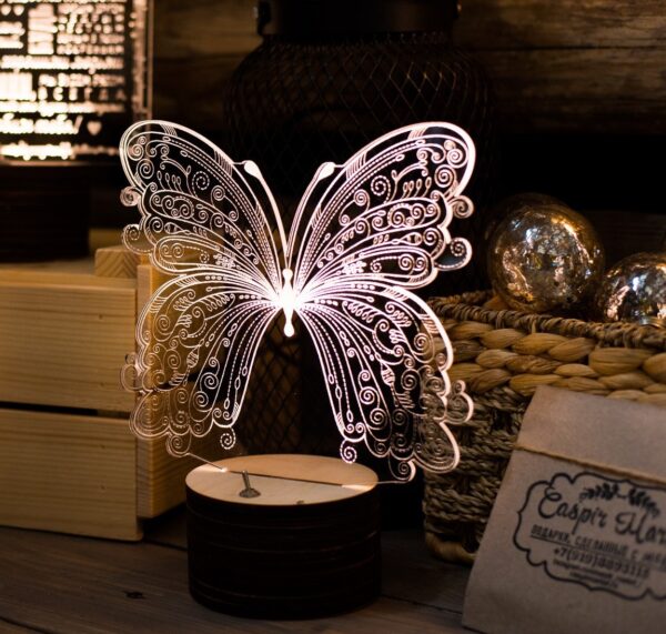 Creative Butterfly 3D Optical Illusion Night Lamp