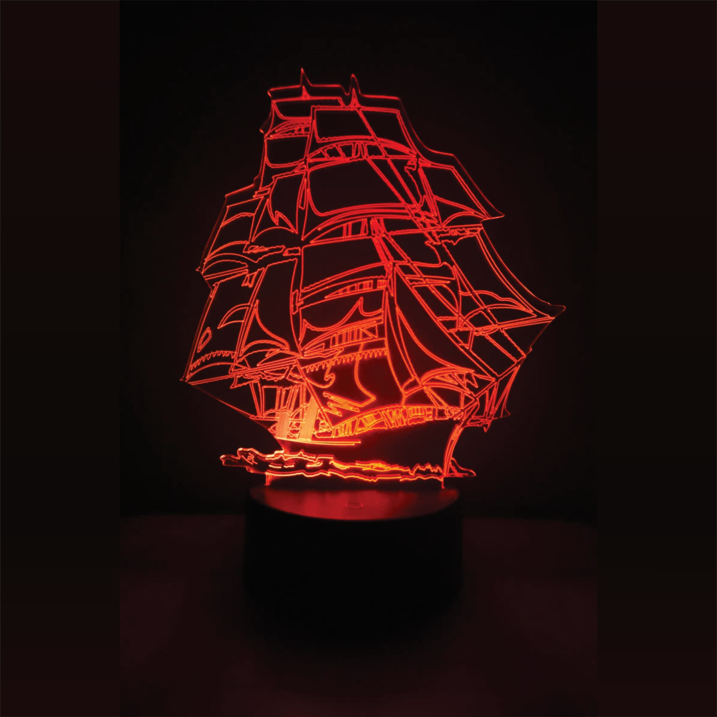 Creative Sailing Ship 3D Illusion Night Lamp