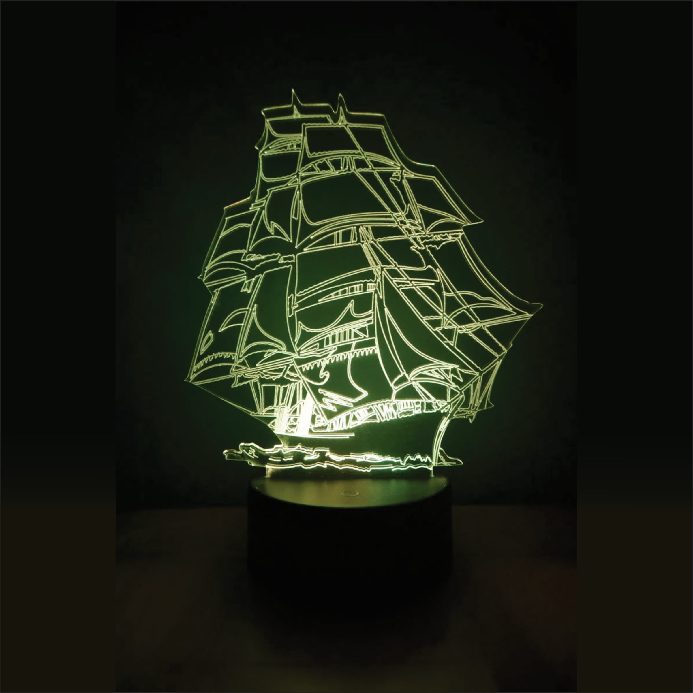Creative Sailing Ship 3D Illusion Night Lamp