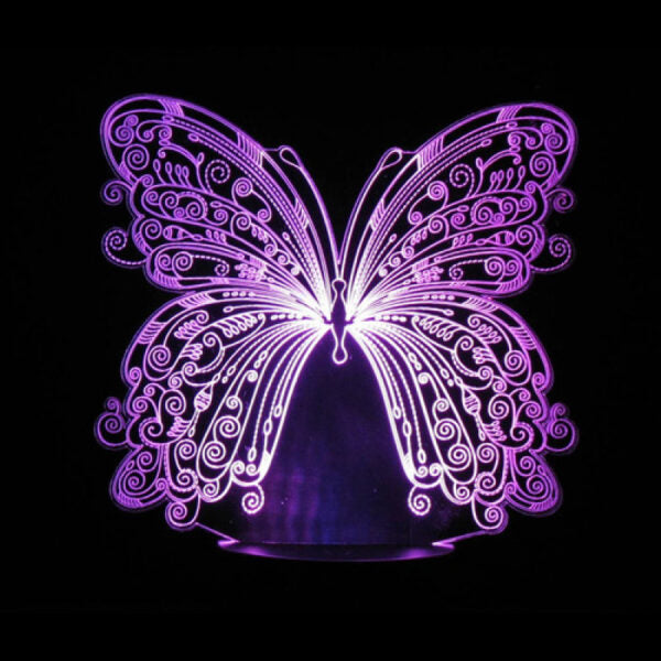 Creative Butterfly 3D Optical Illusion Night Lamp
