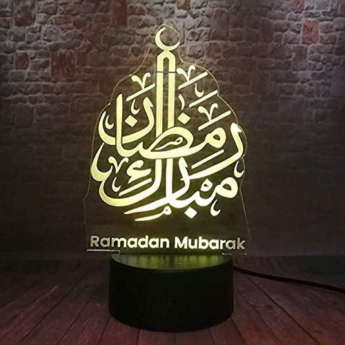 Ramadan Mubarak 3D Illusion Night Lamp