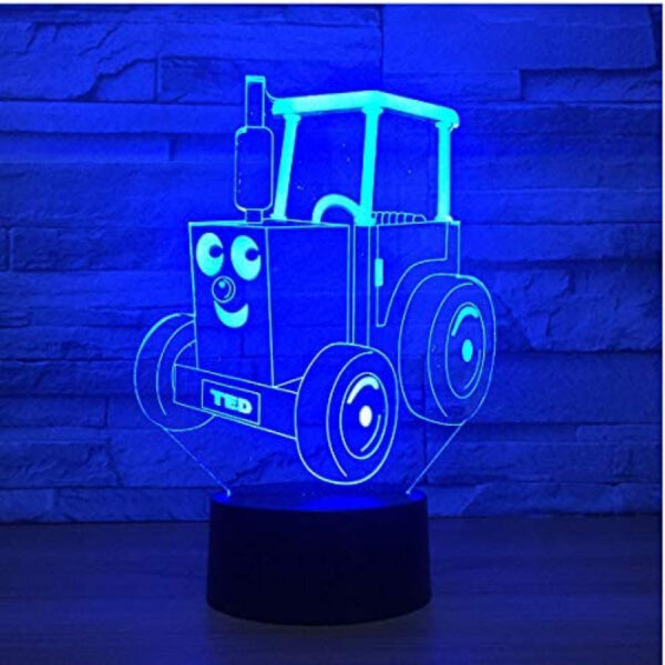 Funny Tractor Shape 3D illusion Night Lamp