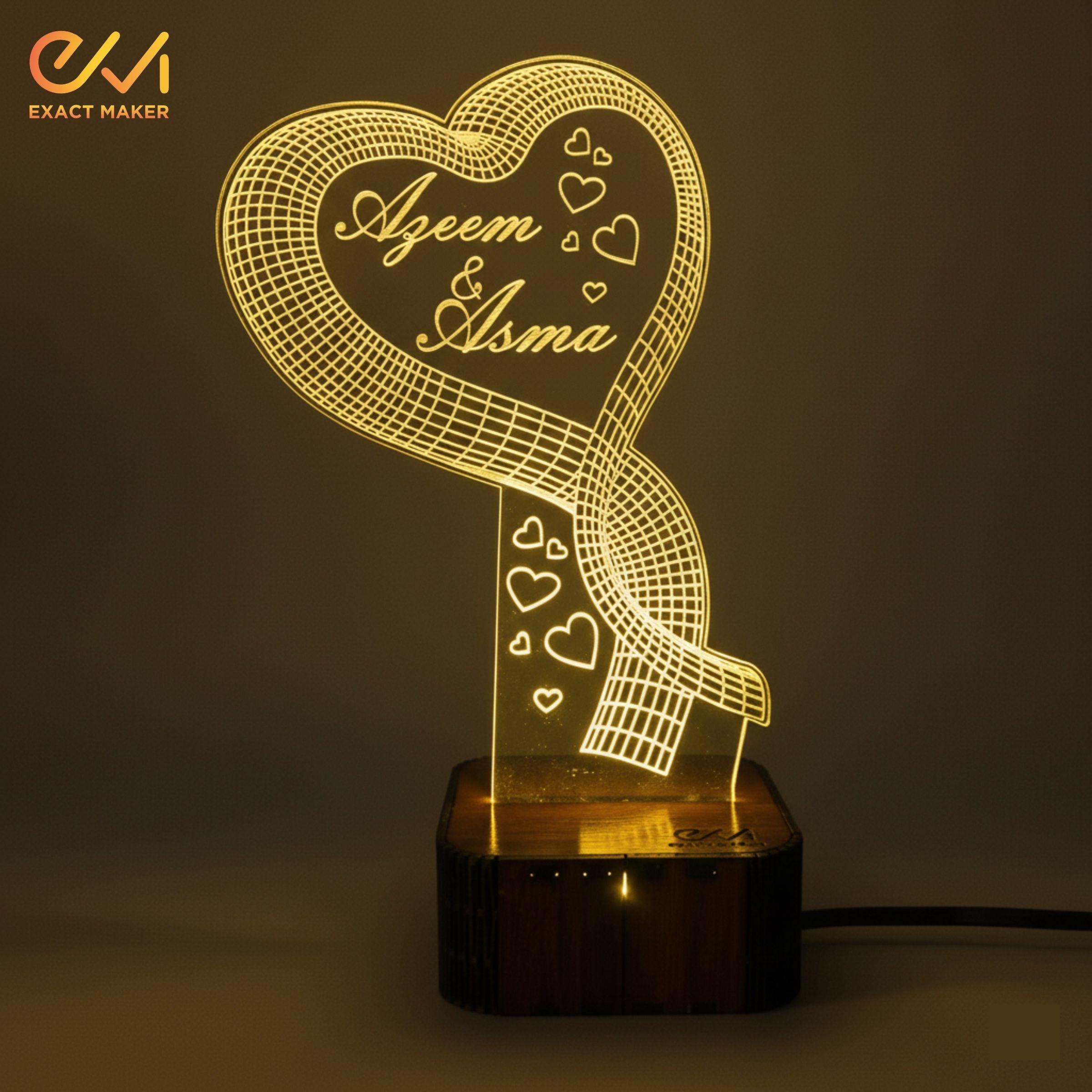 Customize Couple 3D illusion Lamp, 3D Light Lamp
