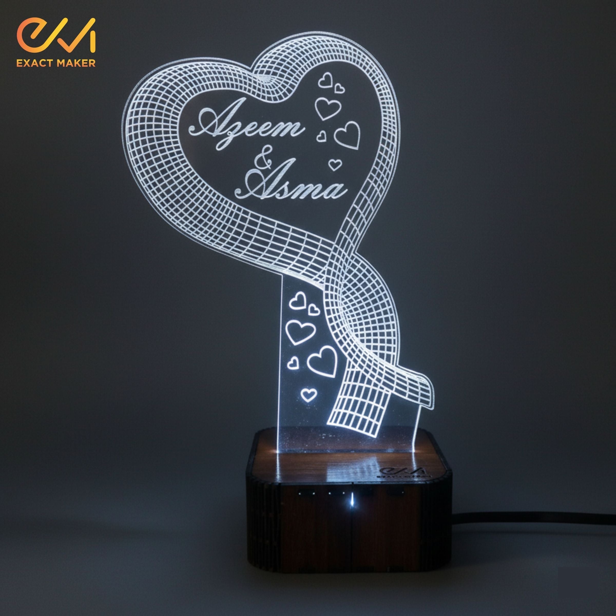 Customize Couple 3D illusion Lamp, 3D Light Lamp