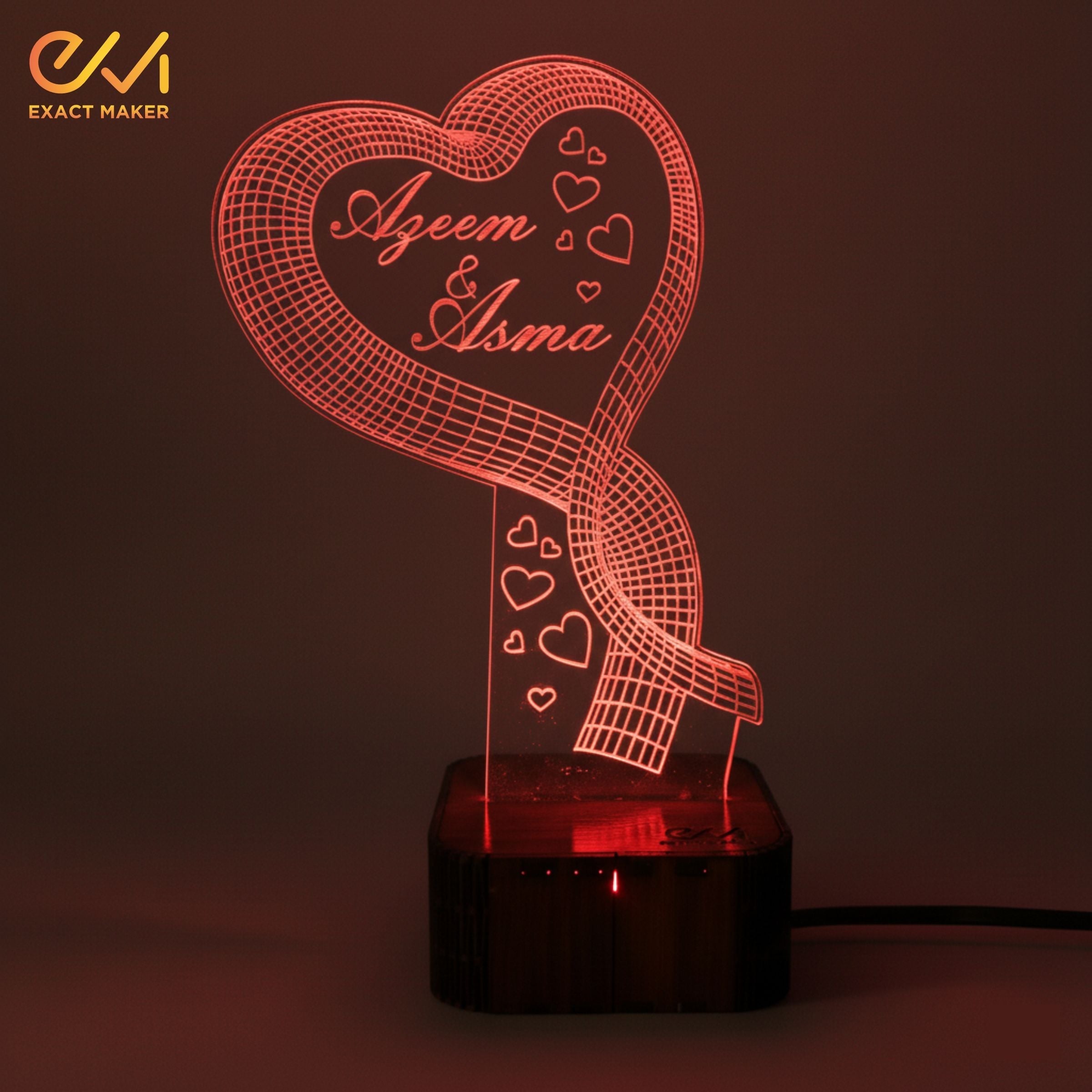 Customize Couple 3D illusion Lamp, 3D Light Lamp