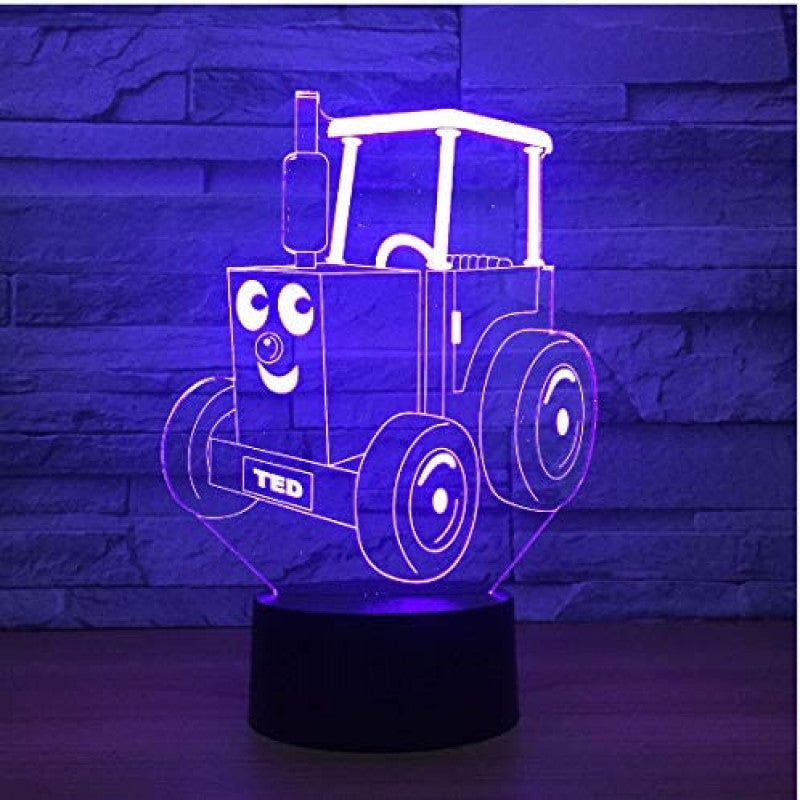 Funny Tractor Shape 3D illusion Night Lamp