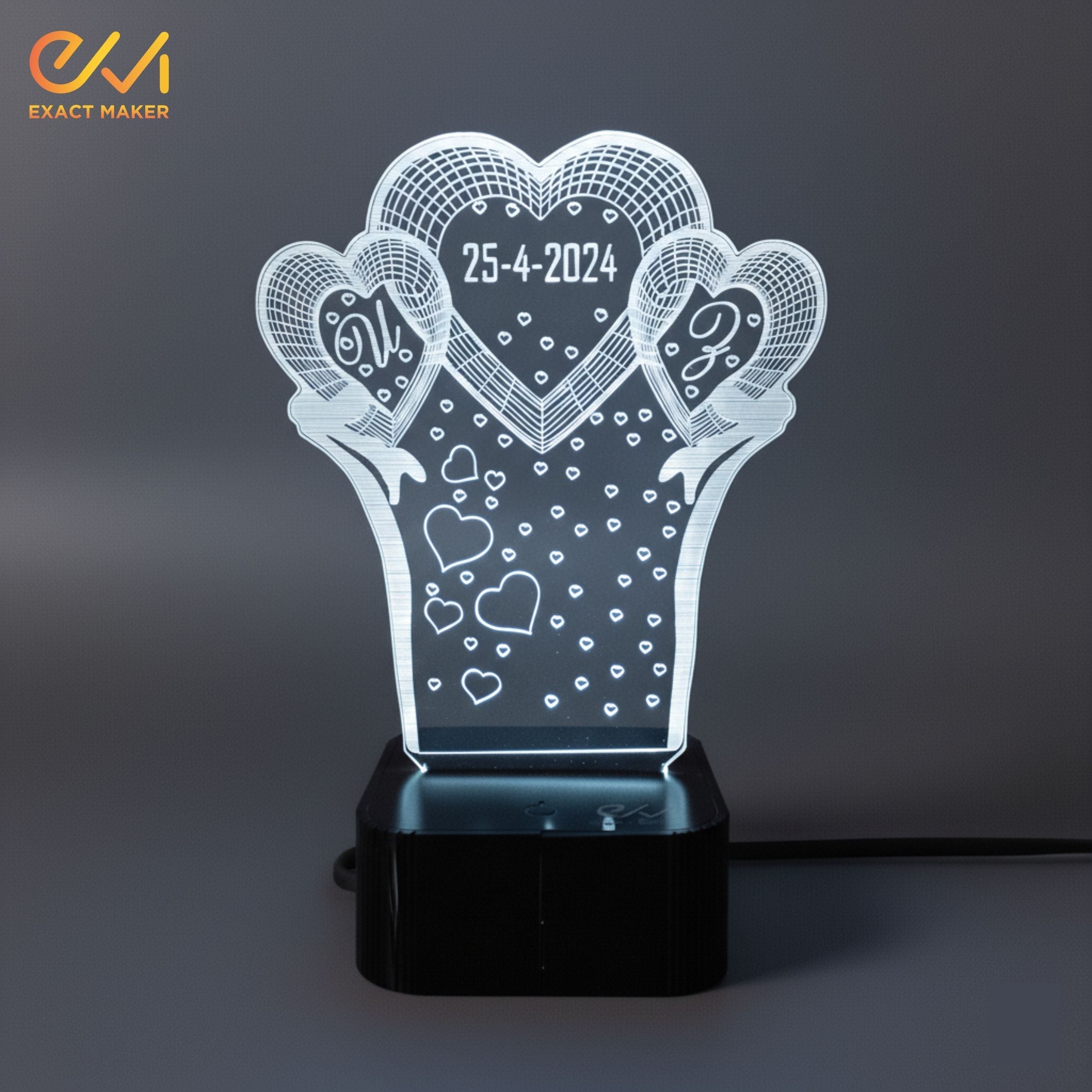 Customize Anniversary 3D illusion Lamp, 3D Light Lamp