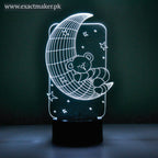 Teddy Bear On The Moon Stars 3D Illusion Lamp