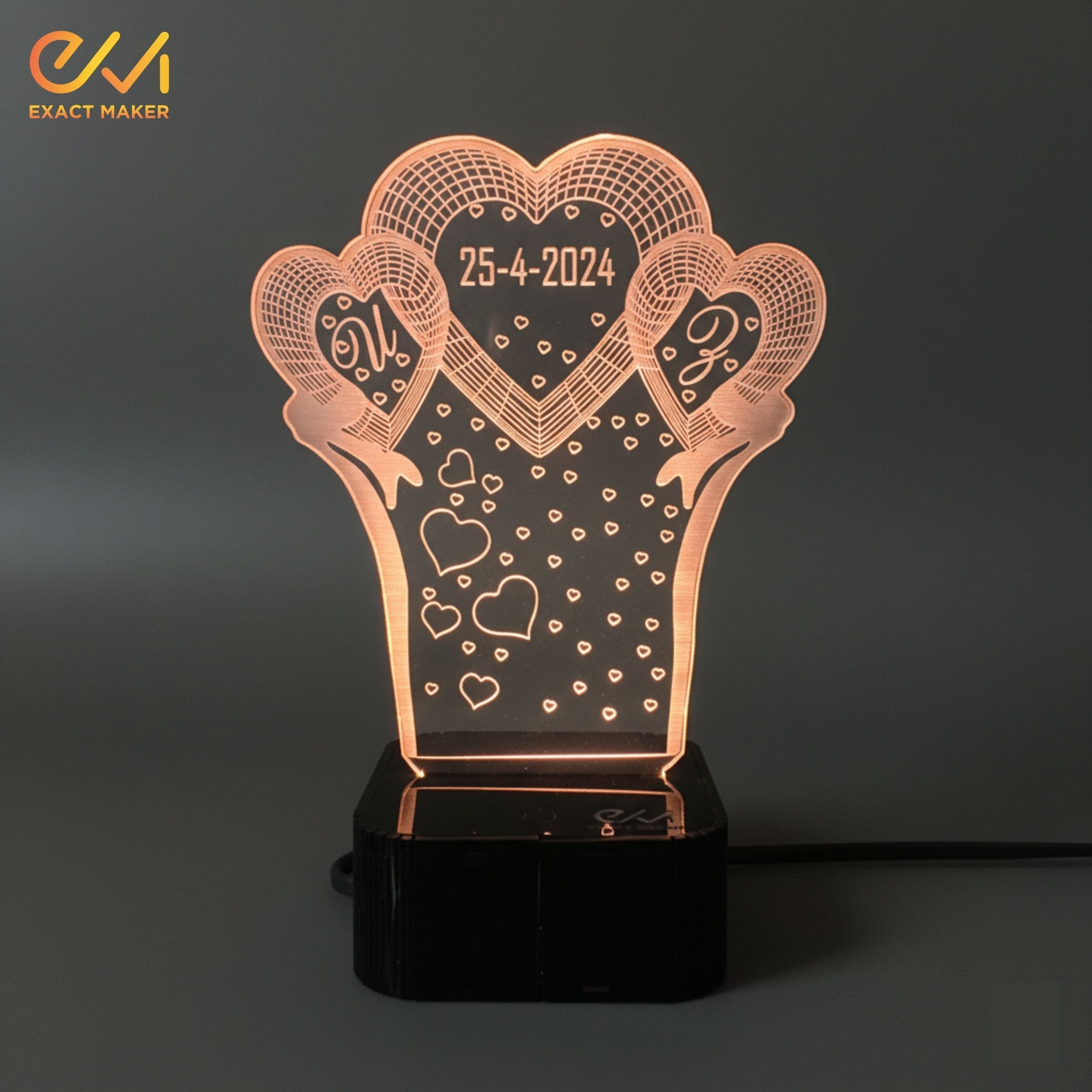 Customize Anniversary 3D illusion Lamp, 3D Light Lamp