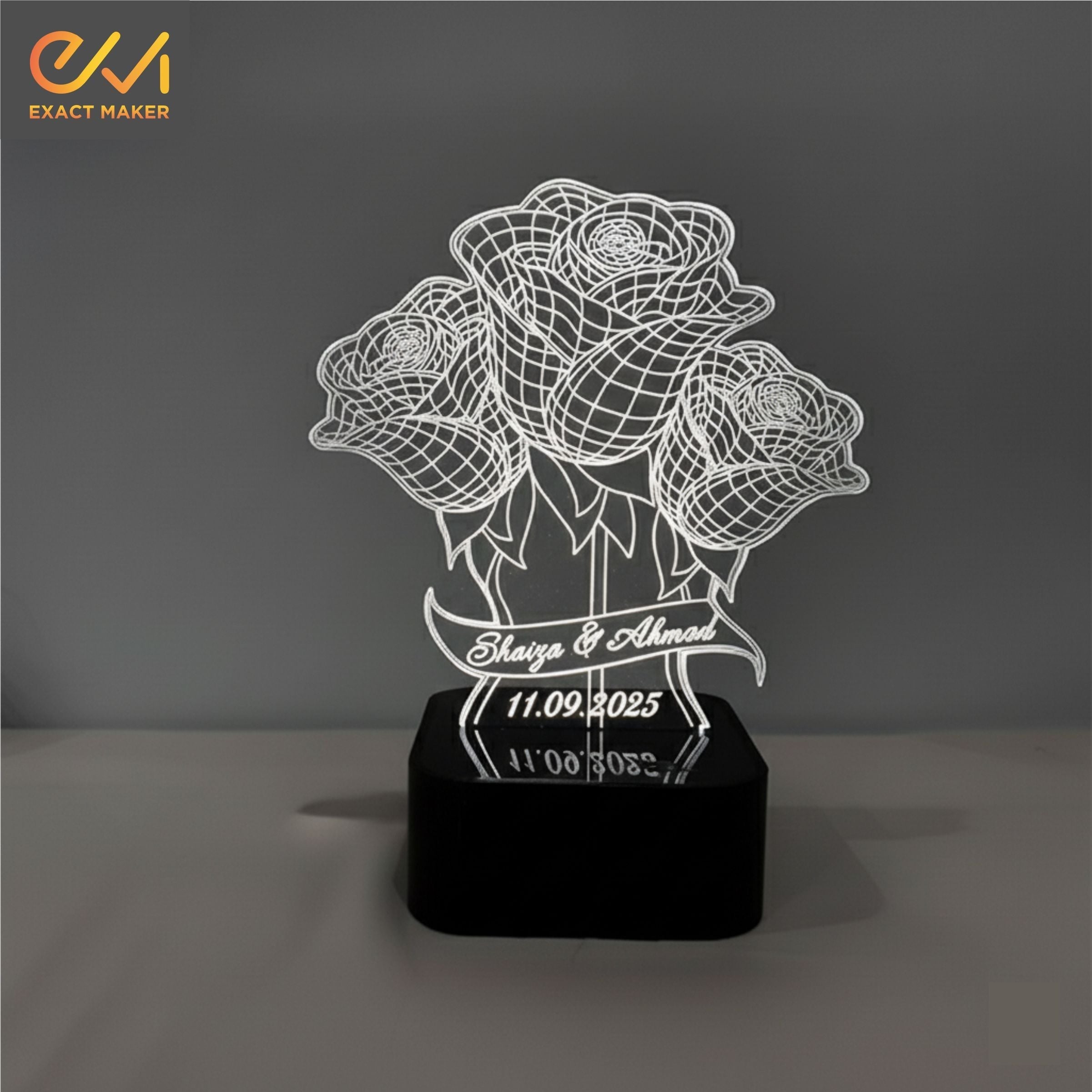 Customize Flower Shape 3D illusion Lamp, 3D Light Lamp