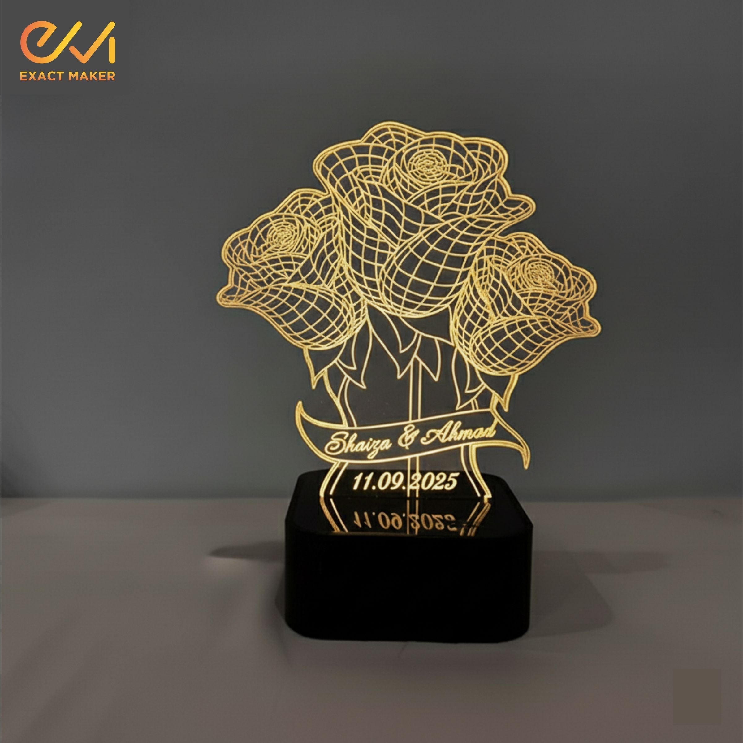 Customize Flower Shape 3D illusion Lamp, 3D Light Lamp