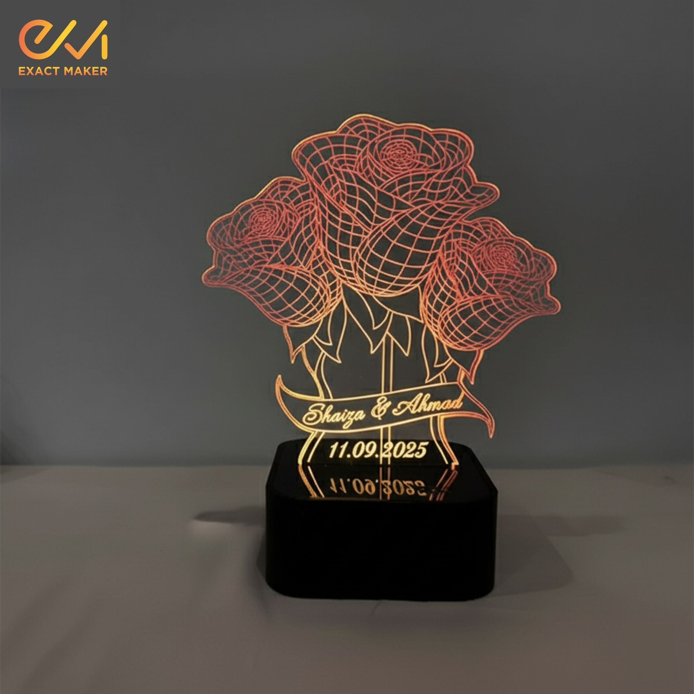 Customize Flower Shape 3D illusion Lamp, 3D Light Lamp