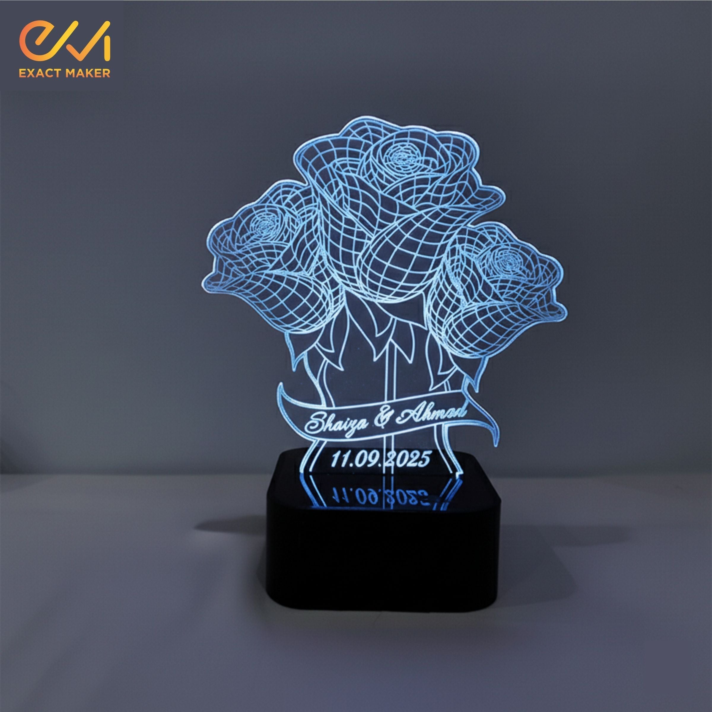Customize Flower Shape 3D illusion Lamp, 3D Light Lamp
