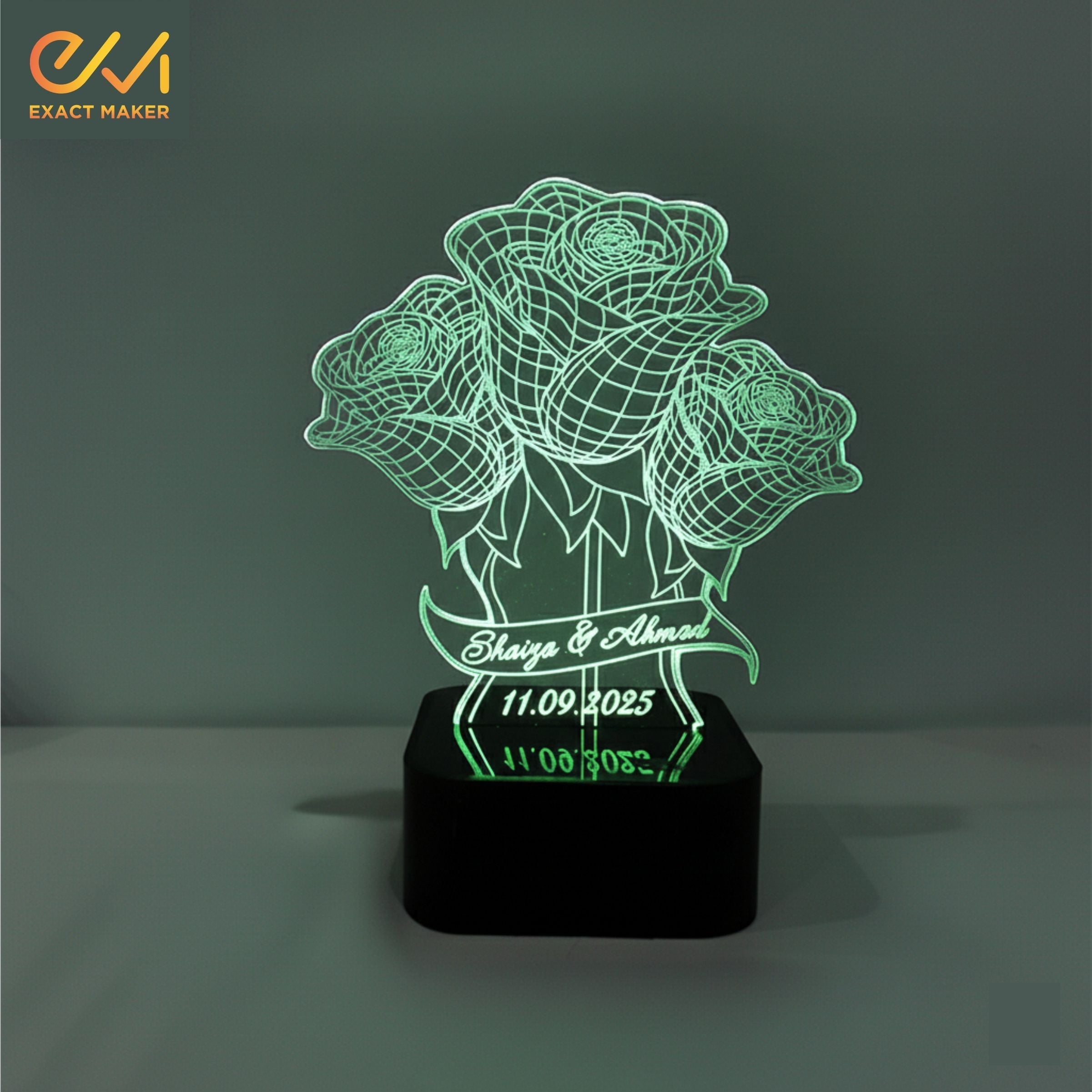 Customize Flower Shape 3D illusion Lamp, 3D Light Lamp