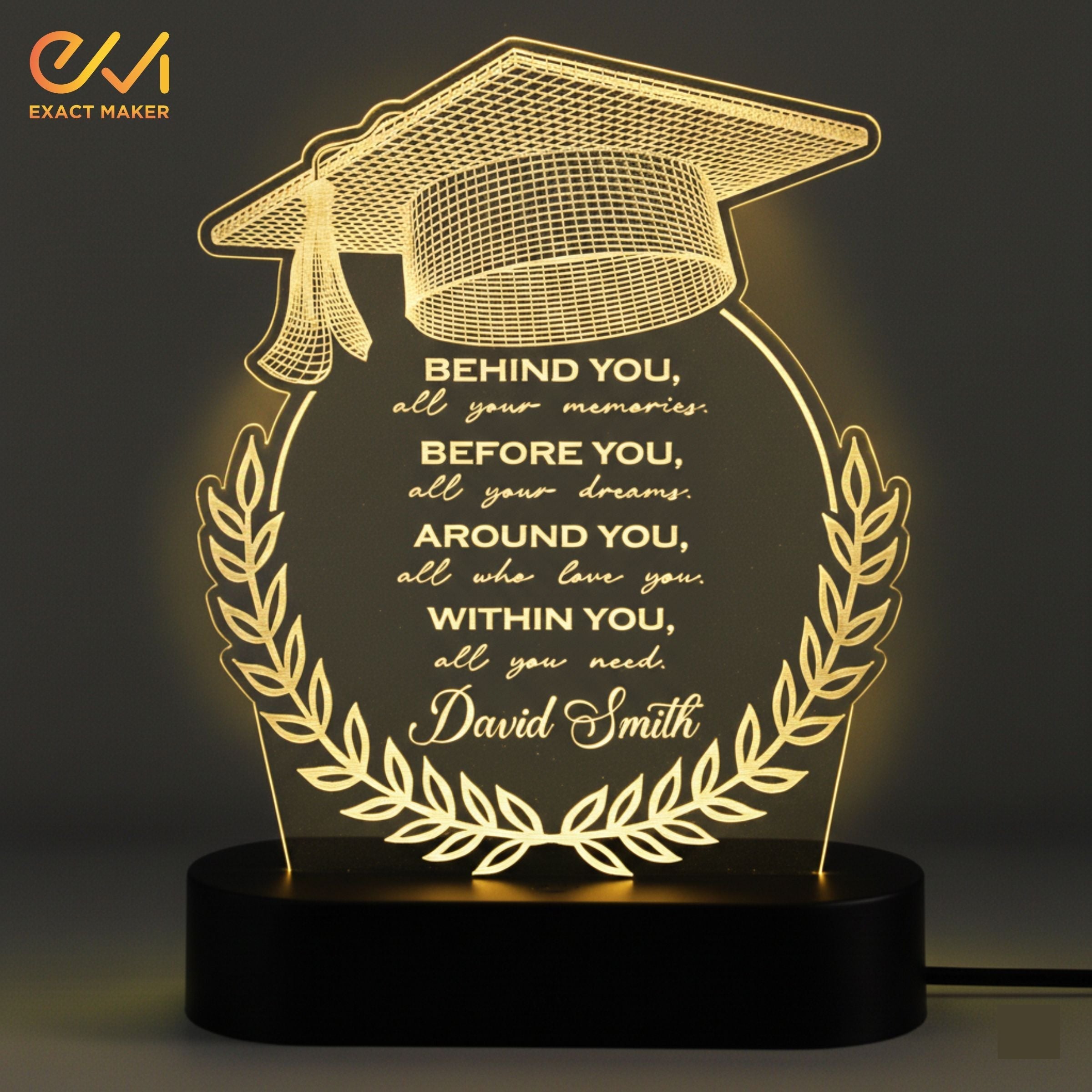 Customize Graduation desk lamp 3D Light Lamp