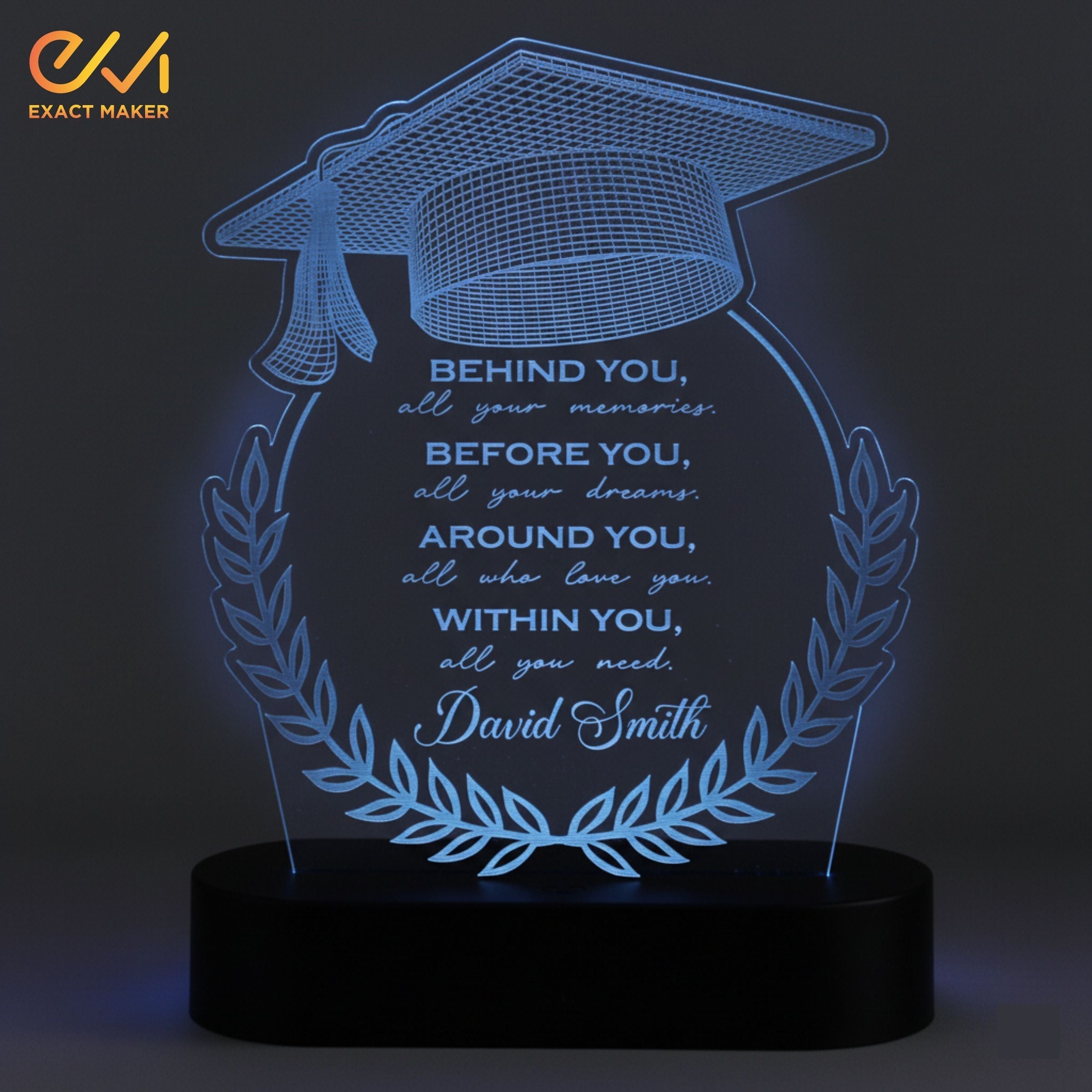 Customize Graduation desk lamp 3D Light Lamp