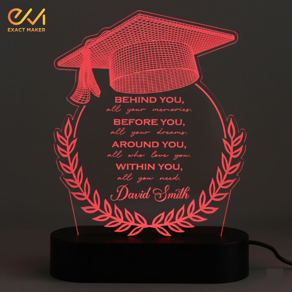 Customize Graduation desk lamp 3D Light Lamp
