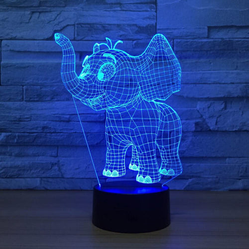 Baby Elephant 3D Illusion Night Lamp