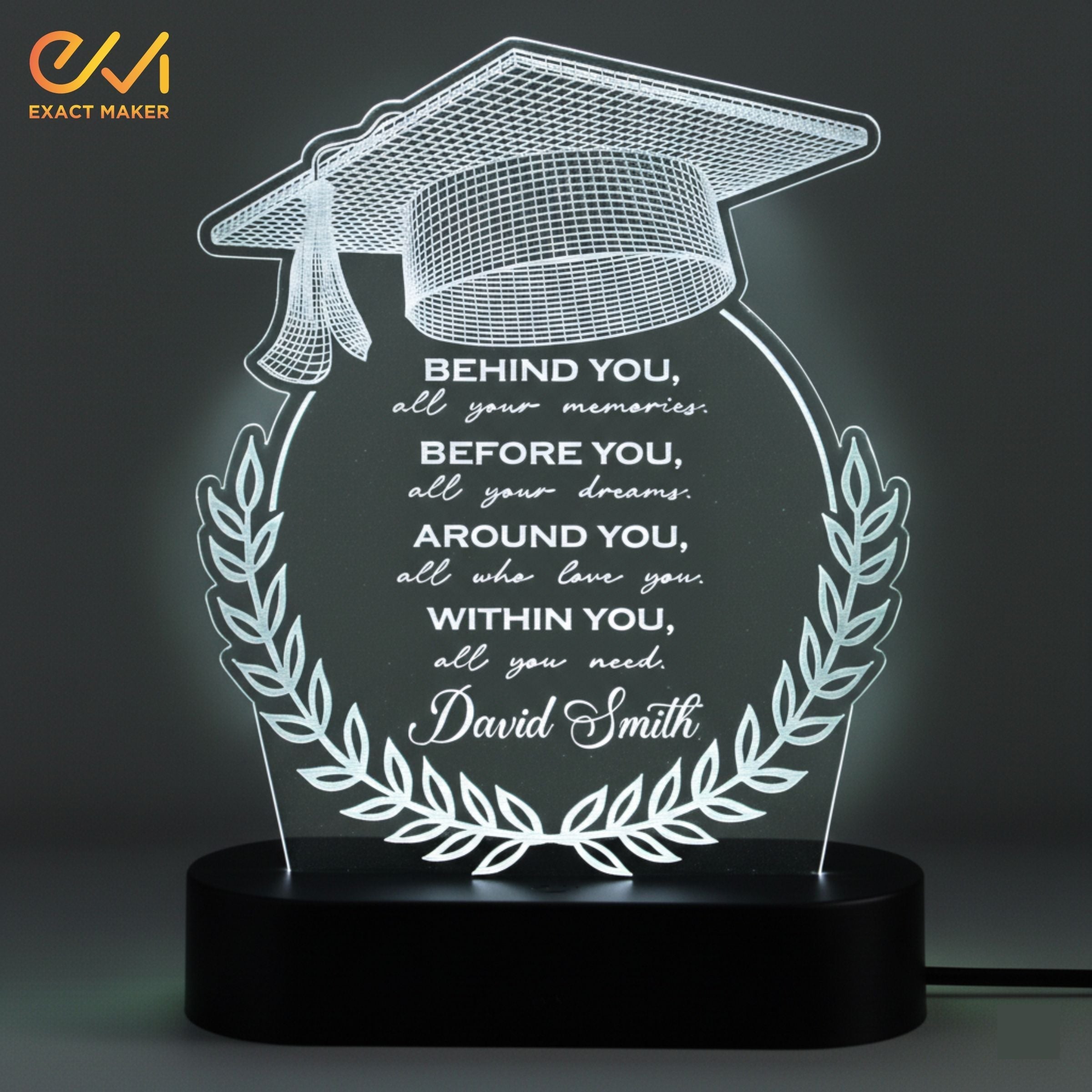 Customize Graduation desk lamp 3D Light Lamp