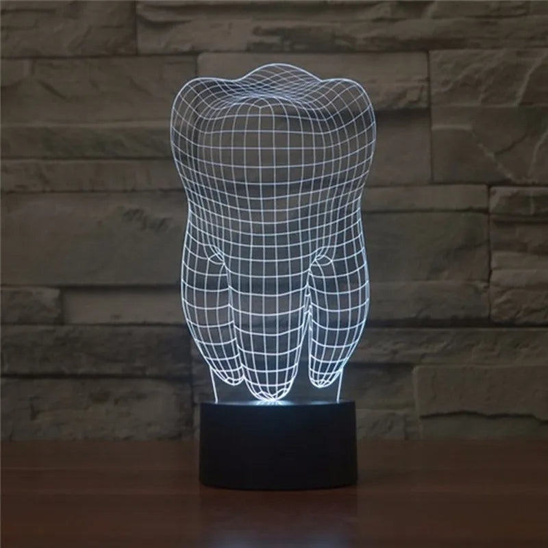 Creative Dental  Teeth Shape 3D Illusion Lamp