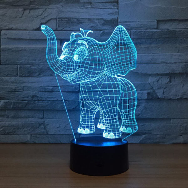 Baby Elephant 3D Illusion Night Lamp