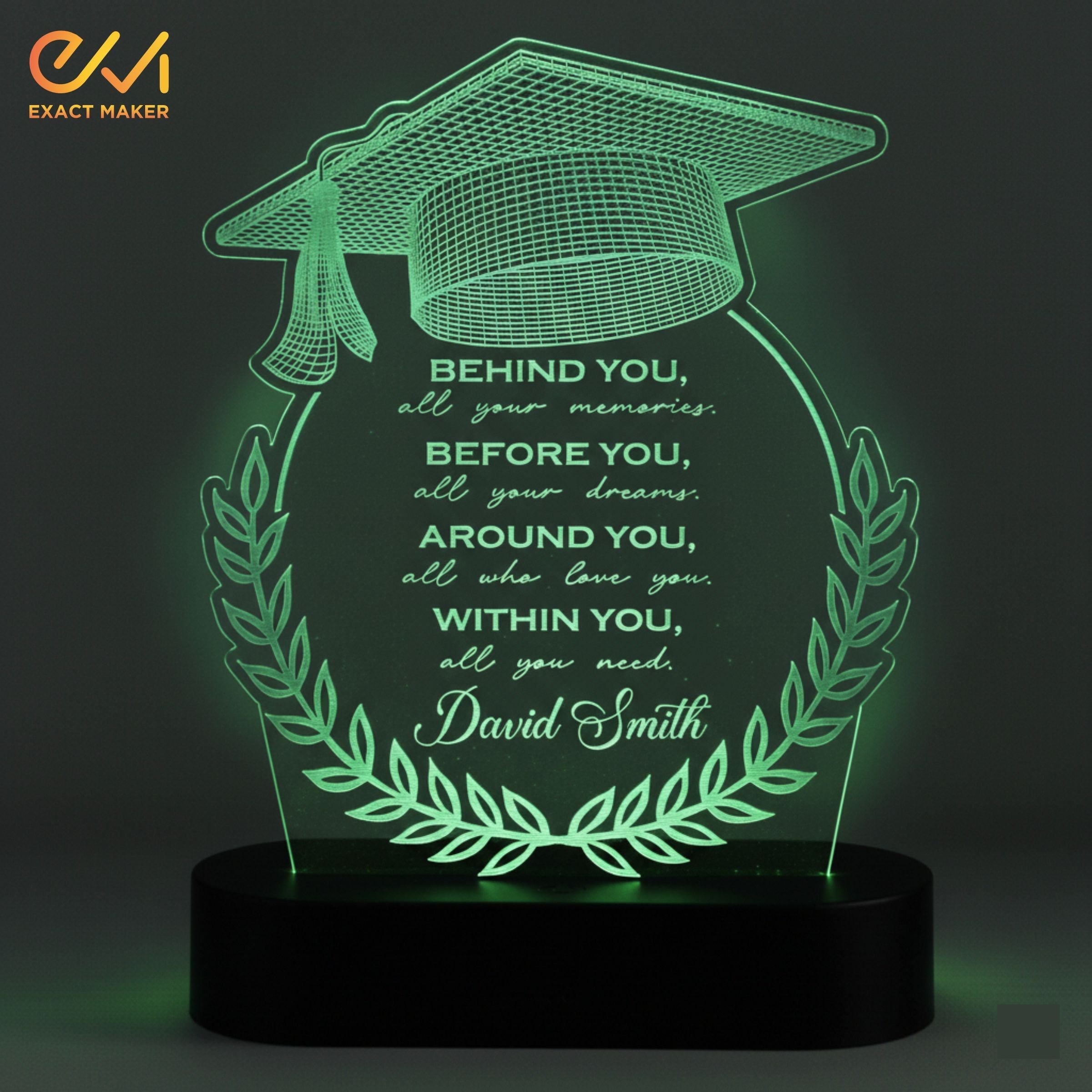 Customize Graduation desk lamp 3D Light Lamp