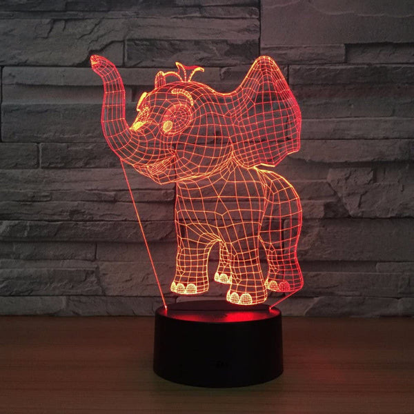 Baby Elephant 3D Illusion Night Lamp