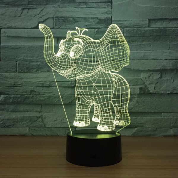 Baby Elephant 3D Illusion Night Lamp