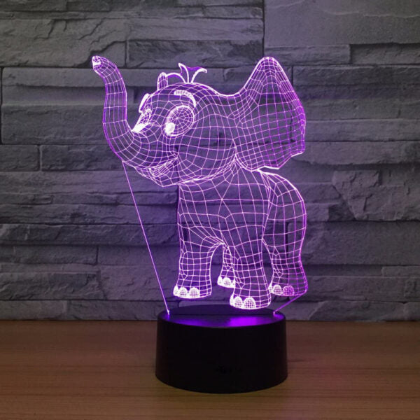 Baby Elephant 3D Illusion Night Lamp