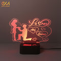 Customize Love Couple 3D illusion Lamp, 3D Light Lamp