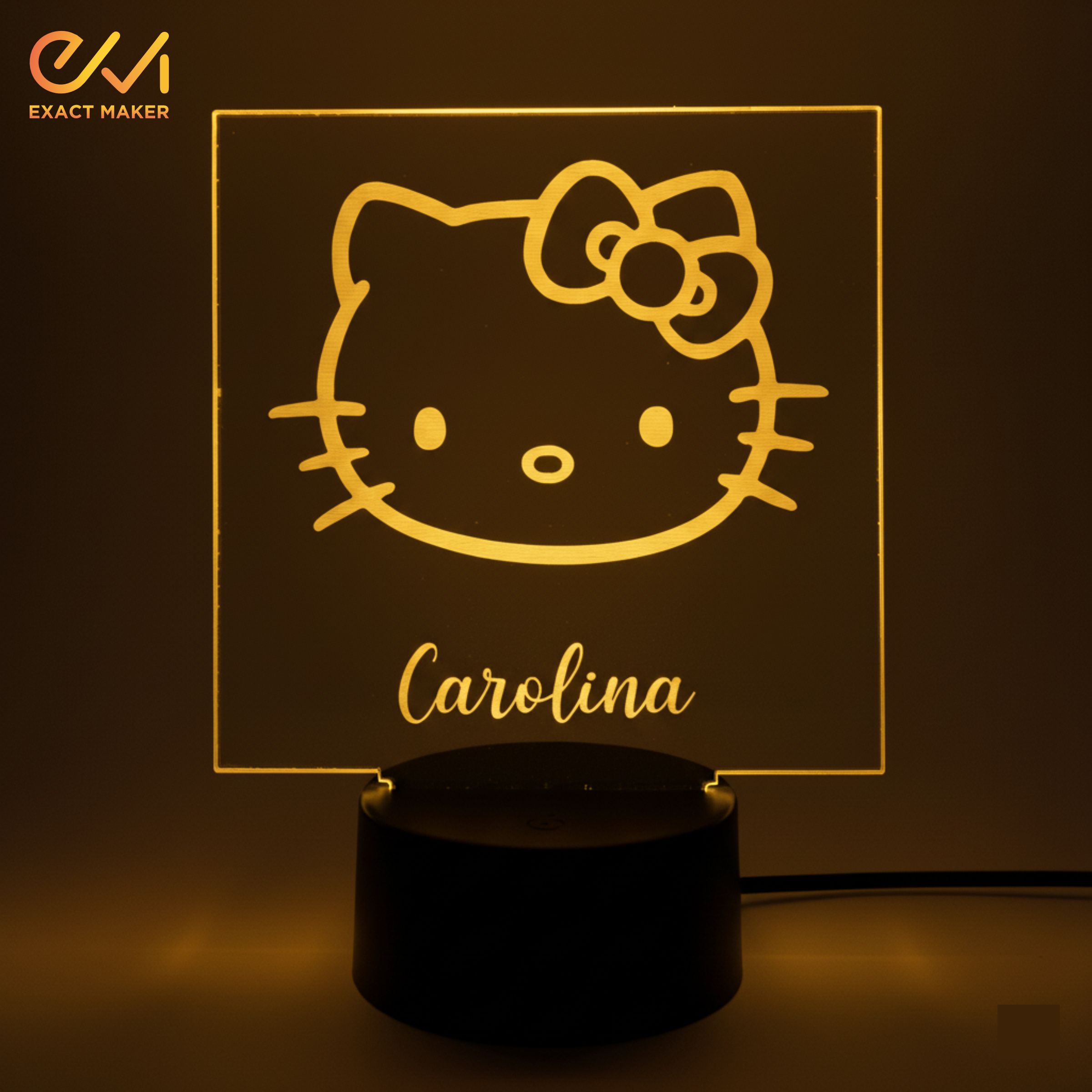 Cute Kitty Cat Night Light, Bedroom Decor 3D Light Lamp